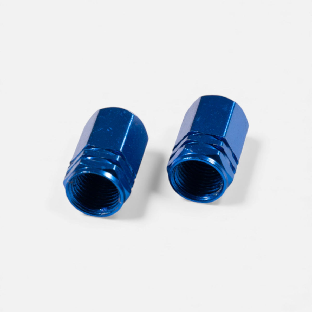 Bouchons de valve bleus en aluminium (x2) – Trottinette, vélo, voiture Wheellow