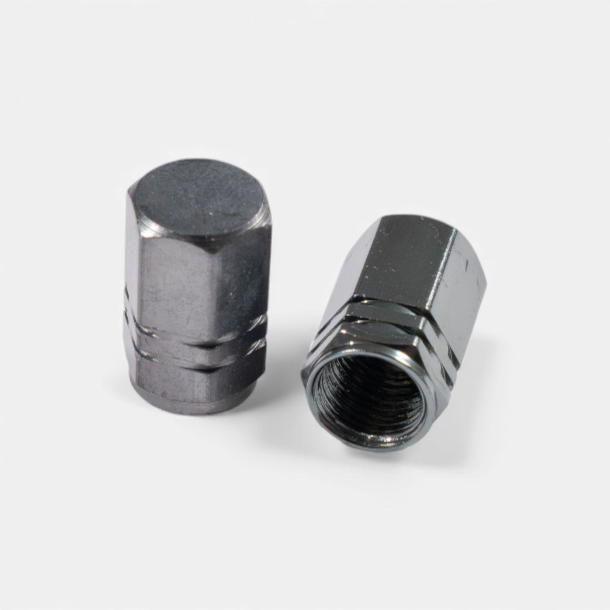 Bouchons de valve gris en aluminium (x2) – Trottinette, vélo, voiture Wheellow