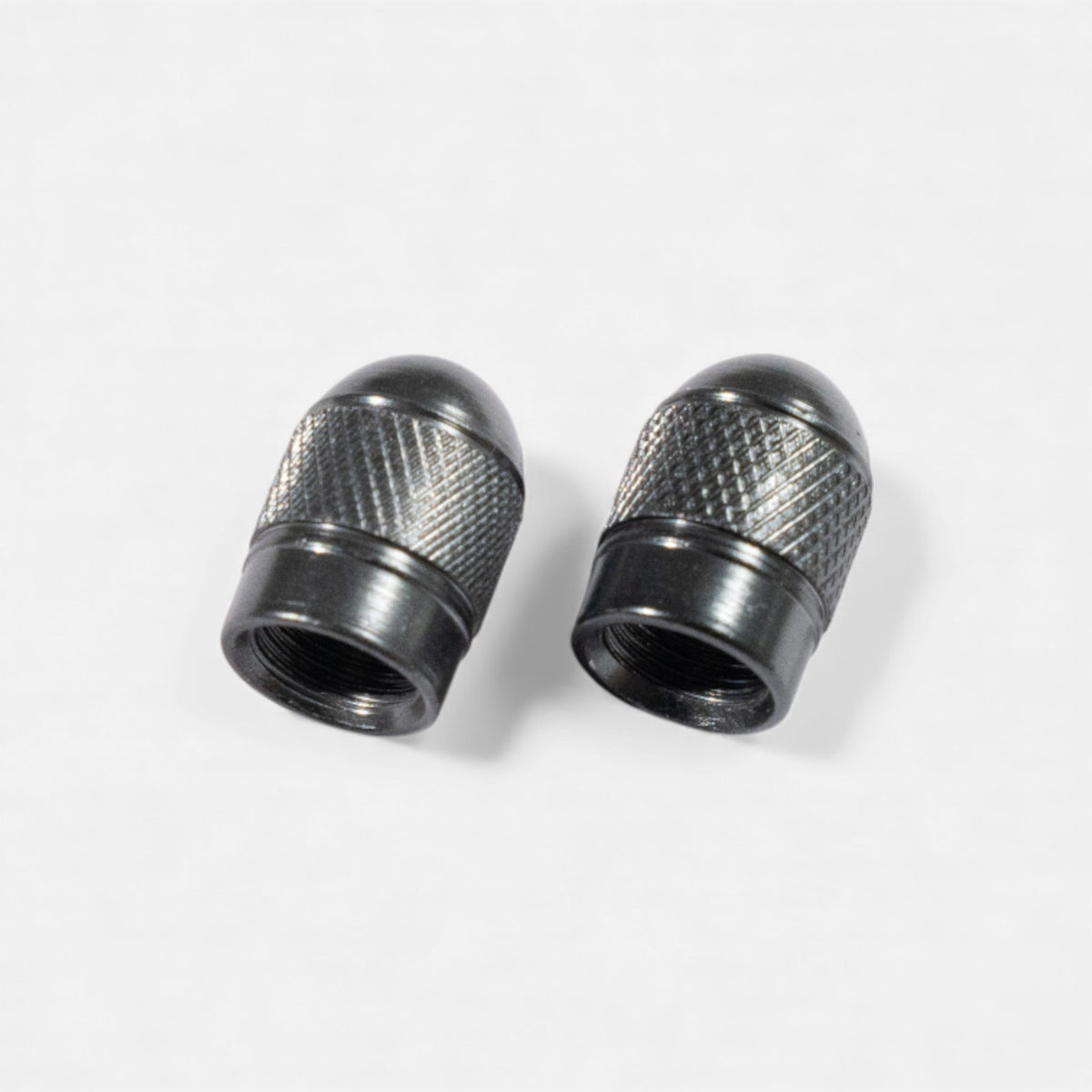 Bouchons de valve gris ronds en aluminium (x2) – Trottinette, vélo, voiture Wheellow