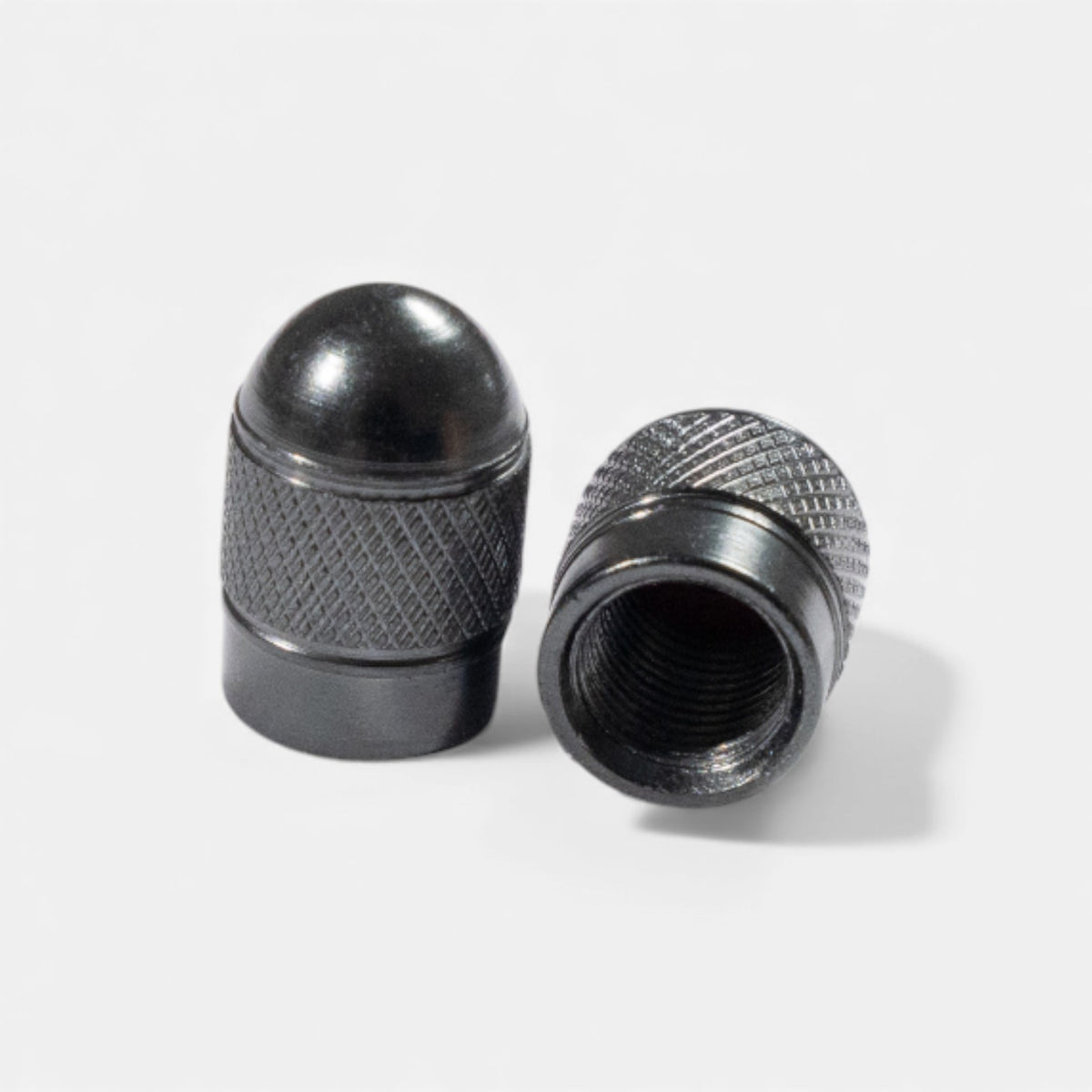 Bouchons de valve gris ronds en aluminium (x2) – Trottinette, vélo, voiture Wheellow