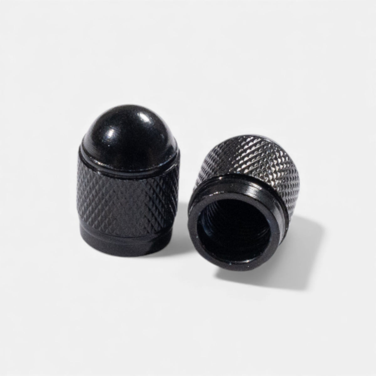 Bouchons de valve noirs ronds en aluminium (x2) – Trottinette, vélo, voiture Wheellow