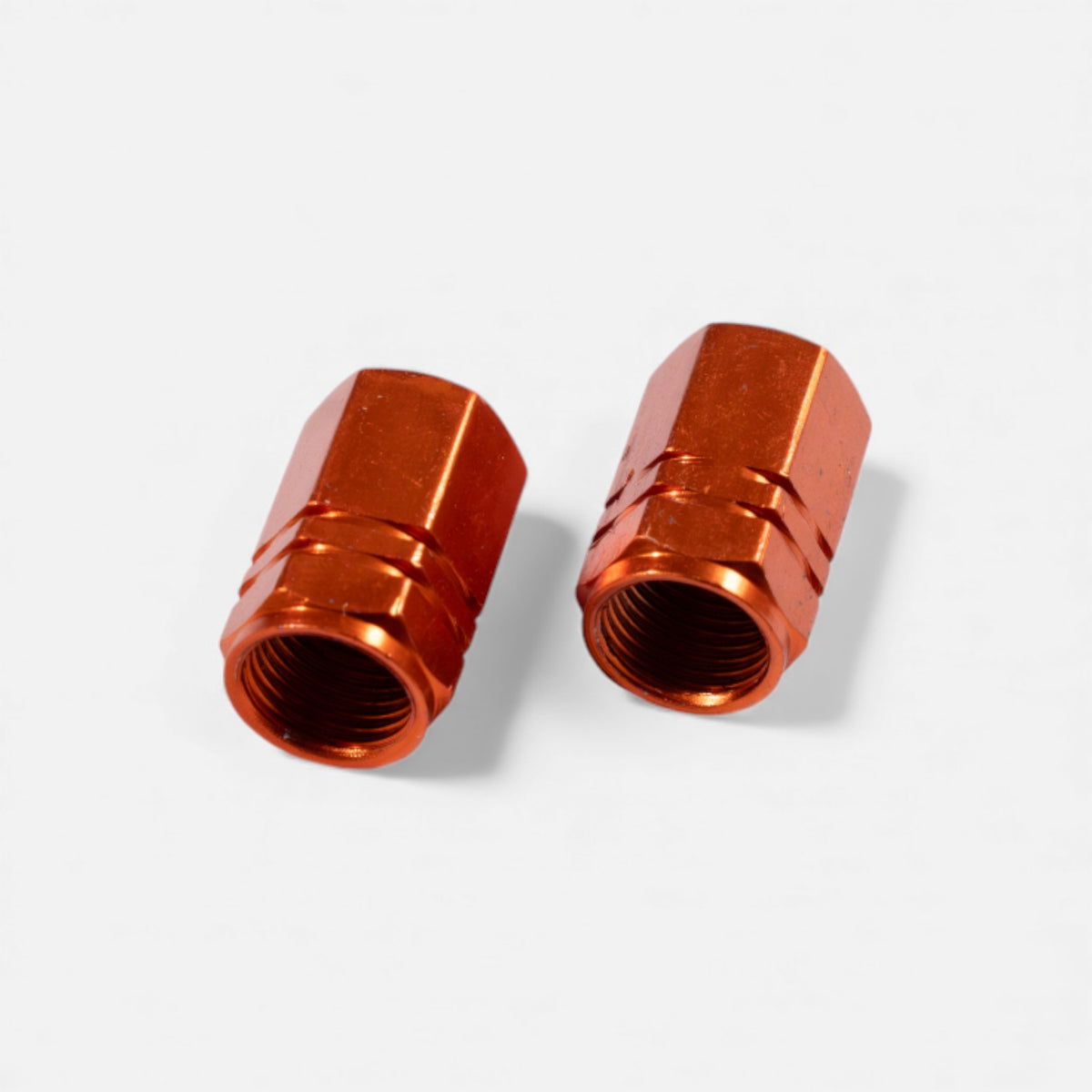 Bouchons de valve orange en aluminium (x2) – Trottinette, vélo, voiture Wheellow