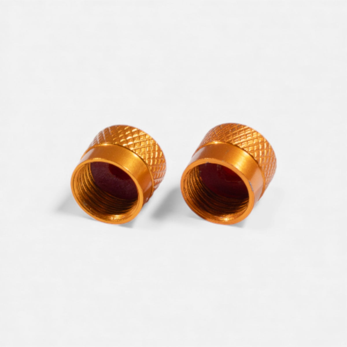 Bouchons de valve court orange en aluminium (x2) – Trottinette, vélo, voiture Wheellow