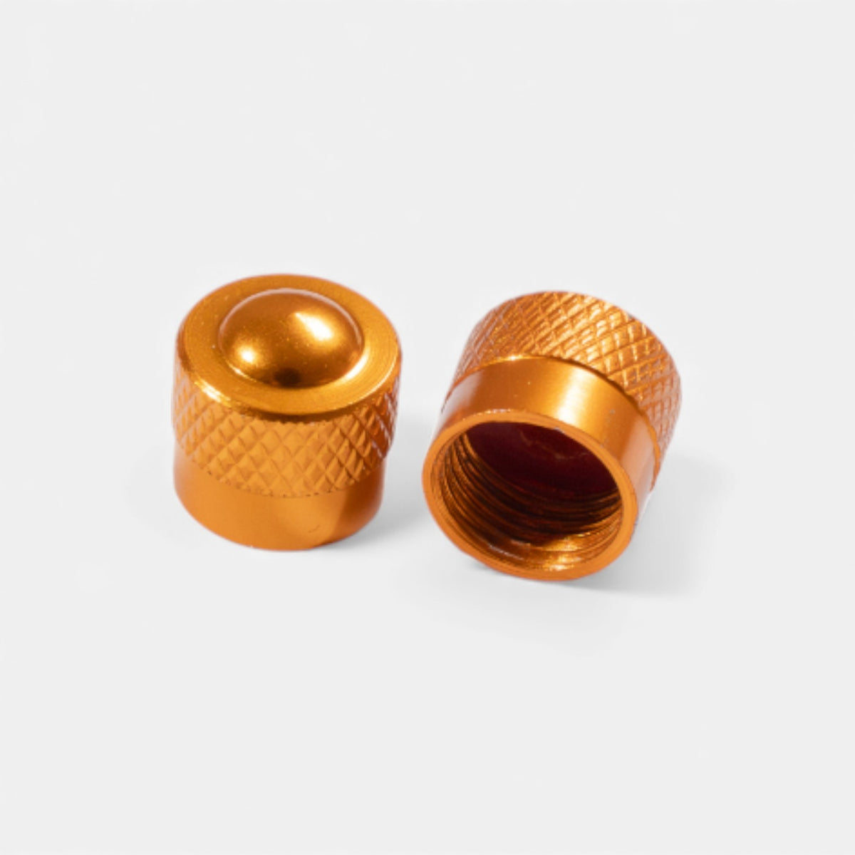 Bouchons de valve court orange en aluminium (x2) – Trottinette, vélo, voiture Wheellow