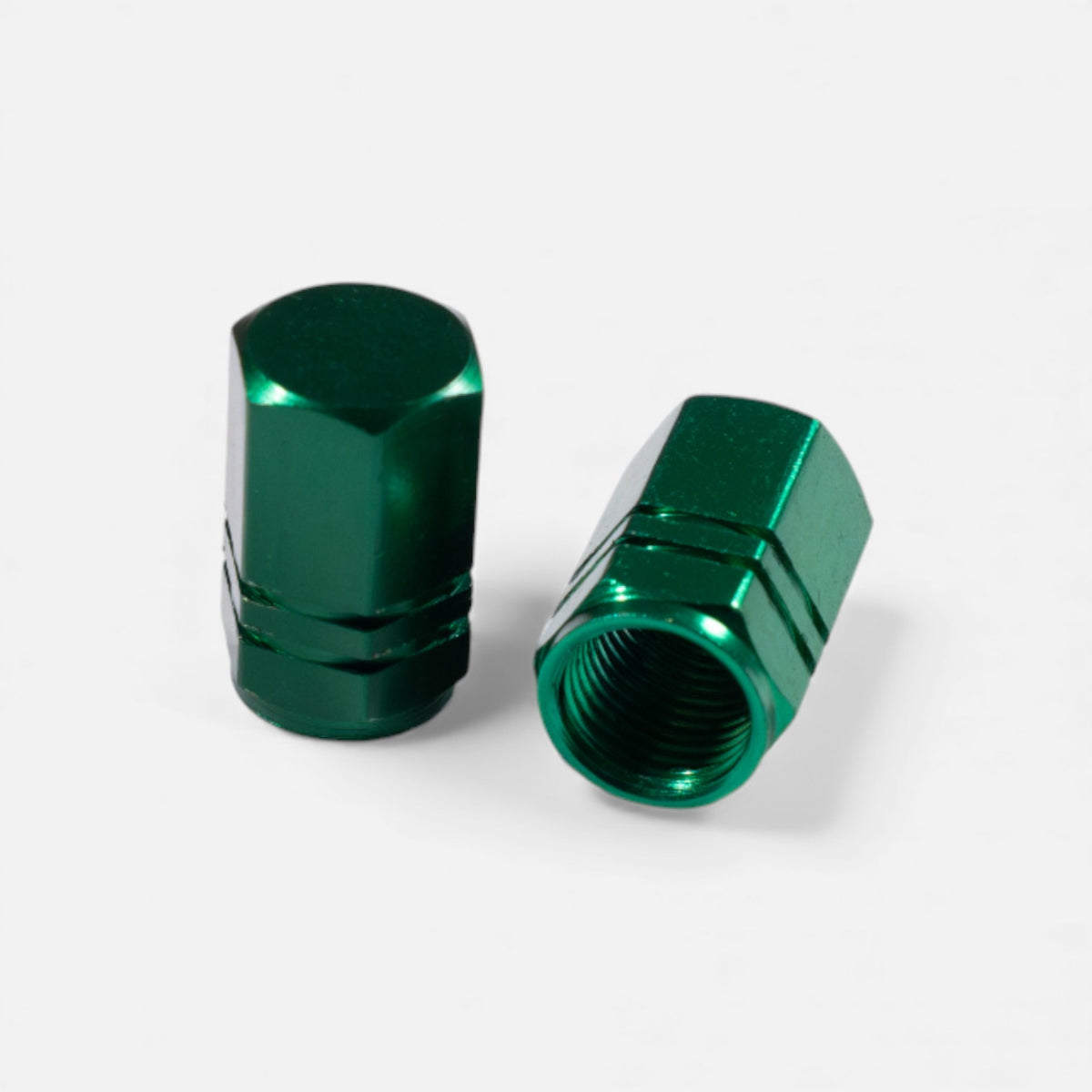 Bouchons de valve verts en aluminium (x2) – Trottinette, vélo, voiture Wheellow