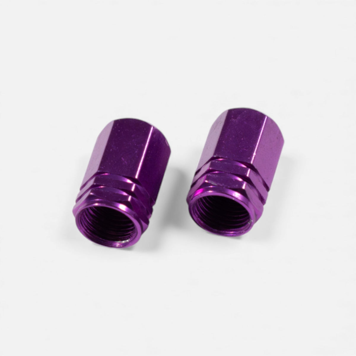 Bouchons de valve violets en aluminium (x2) – Trottinette, vélo, voiture Wheellow