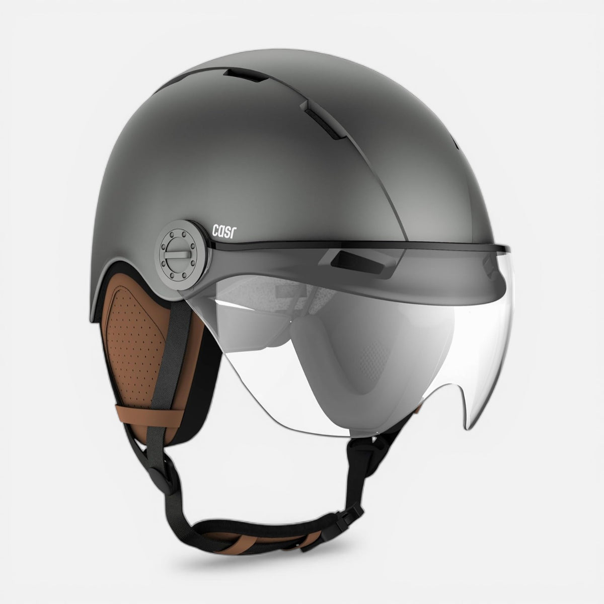 Casque CASR Style Gris avec visière CASR
