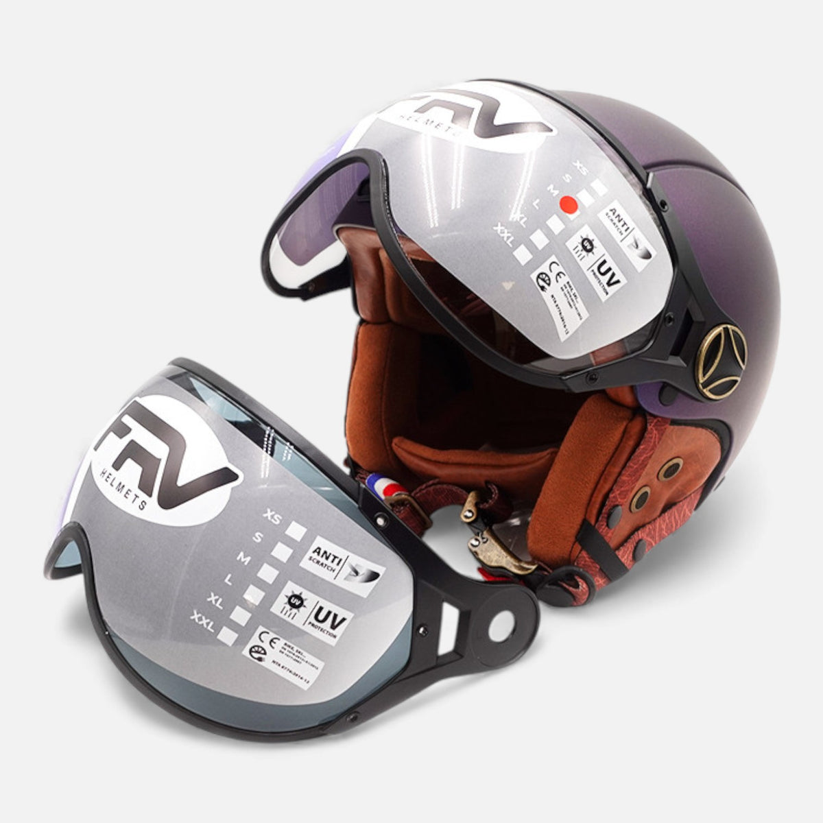Casque JET FRV – Bleu mat caméléon FRV