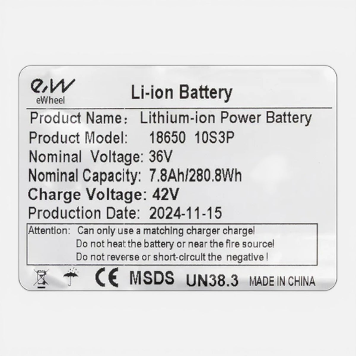 Batterie Ewheel 36V 7,8Ah - Xiaomi M365, 1S, Essential, Mi3 