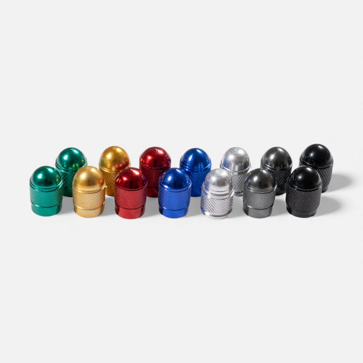 Bouchons de valve gris ronds en aluminium (x2) – Trottinette, vélo, voiture Wheellow