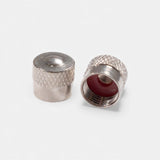 Bouchons de valve court argent en aluminium (x2) – Trottinette, vélo, voiture Wheellow