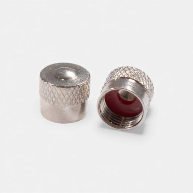 Bouchons de valve court argent en aluminium (x2) – Trottinette, vélo, voiture Wheellow