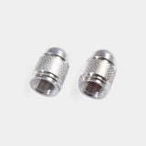 Bouchons de valve argentés ronds en aluminium (x2) – Trottinette, vélo, voiture Wheellow