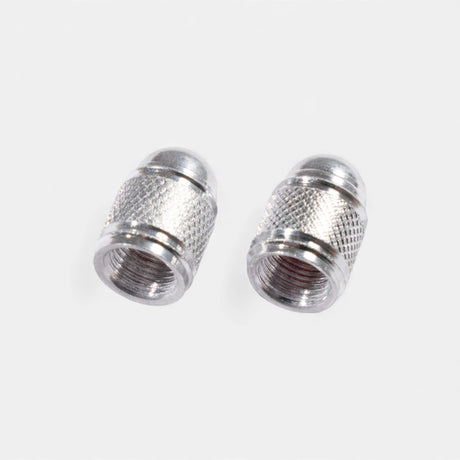 Bouchons de valve argentés ronds en aluminium (x2) – Trottinette, vélo, voiture Wheellow