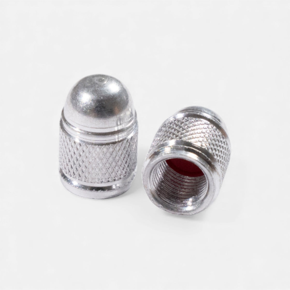 Bouchons de valve argentés ronds en aluminium (x2) – Trottinette, vélo, voiture Wheellow