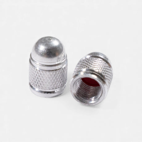 Bouchons de valve argentés ronds en aluminium (x2) – Trottinette, vélo, voiture Wheellow