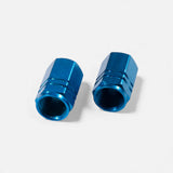 Bouchons de valve bleu clair en aluminium (x2) – Trottinette, vélo, voiture Wheellow