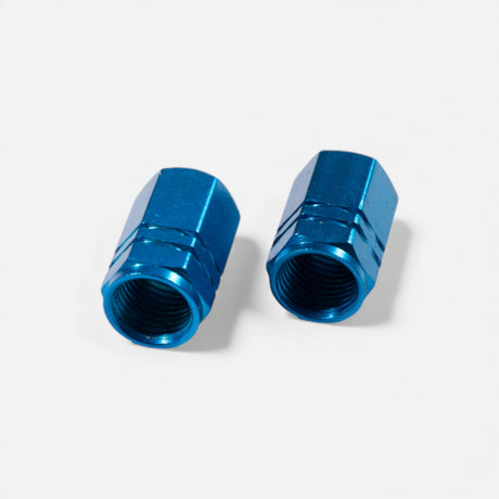 Bouchons de valve bleu clair en aluminium (x2) – Trottinette, vélo, voiture Wheellow