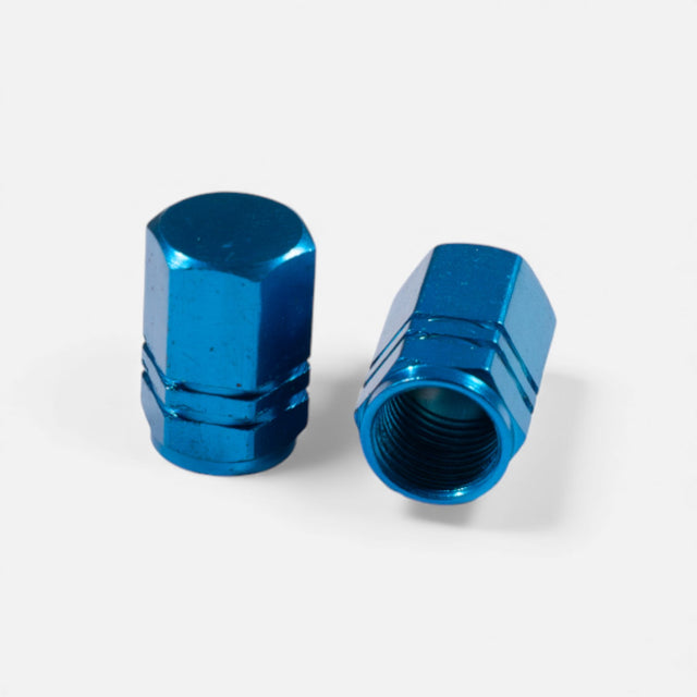Bouchons de valve bleu clair en aluminium (x2) – Trottinette, vélo, voiture Wheellow