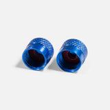 Bouchons de valve court bleu en aluminium (x2) – Trottinette, vélo, voiture Wheellow