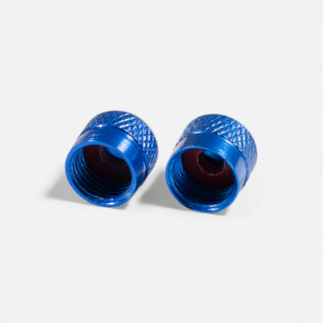 Bouchons de valve court bleu en aluminium (x2) – Trottinette, vélo, voiture Wheellow