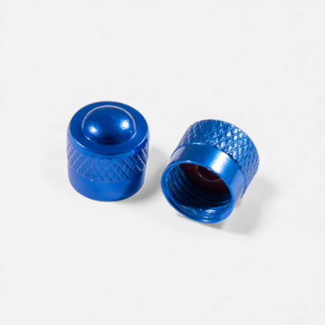 Bouchons de valve court bleu en aluminium (x2) – Trottinette, vélo, voiture Wheellow