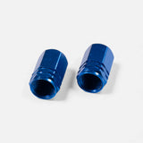 Bouchons de valve bleus en aluminium (x2) – Trottinette, vélo, voiture Wheellow