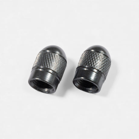 Bouchons de valve gris ronds en aluminium (x2) – Trottinette, vélo, voiture Wheellow