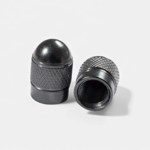 Bouchons de valve gris ronds en aluminium (x2) – Trottinette, vélo, voiture Wheellow