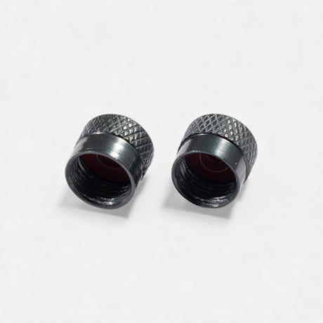 Bouchons de valve court noirs en aluminium (x2) – Trottinette, vélo, voiture Wheellow