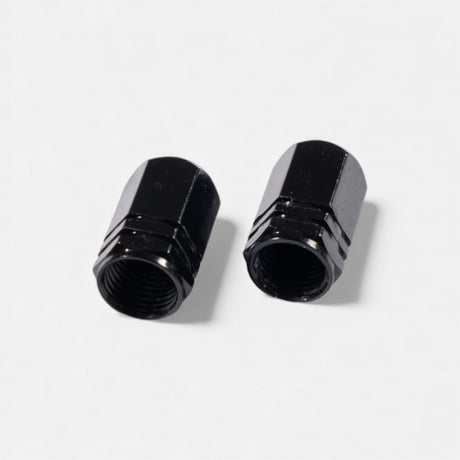 Bouchons de valve noirs en aluminium (x2) – Trottinette, vélo, voiture Wheellow