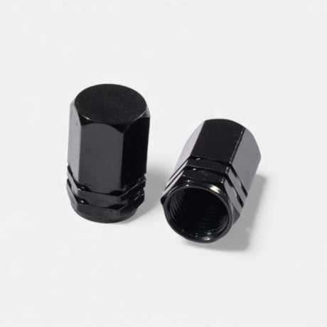 Bouchons de valve noirs en aluminium (x2) – Trottinette, vélo, voiture Wheellow
