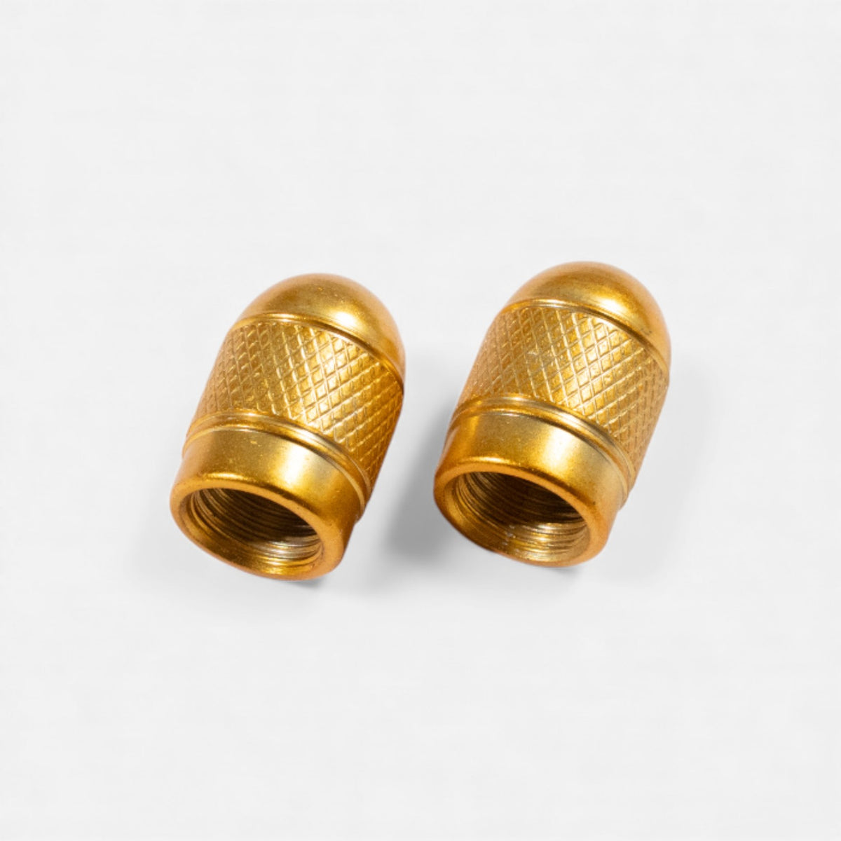 Bouchons de valve or ronds en aluminium (x2) – Trottinette, vélo, voiture Wheellow