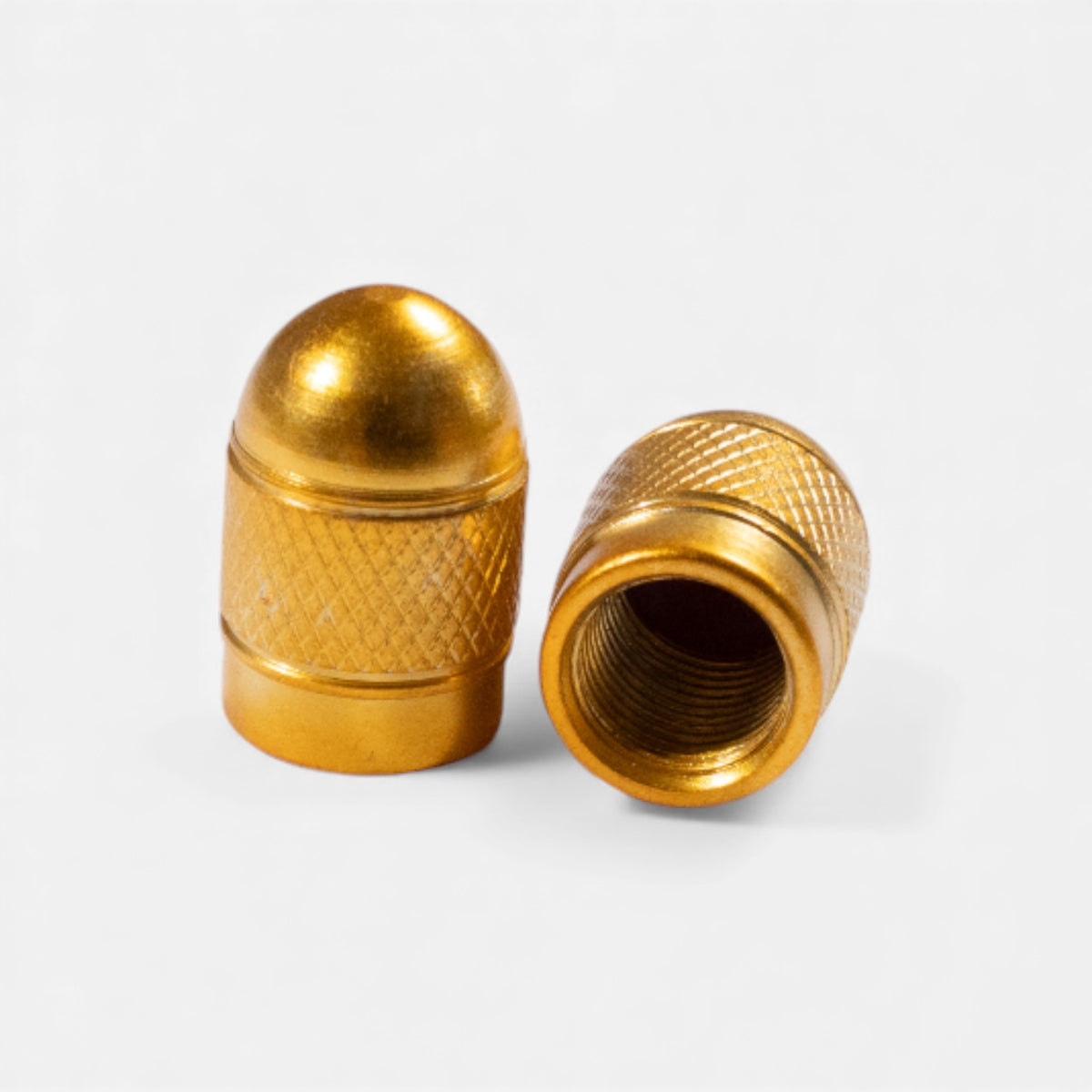 Bouchons de valve or ronds en aluminium (x2) – Trottinette, vélo, voiture Wheellow
