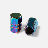 Bouchons de valve rainbow en aluminium (x2) – Trottinette, vélo, voiture Wheellow