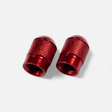 Bouchons de valve rouges ronds en aluminium (x2) – Trottinette, vélo, voiture Wheellow