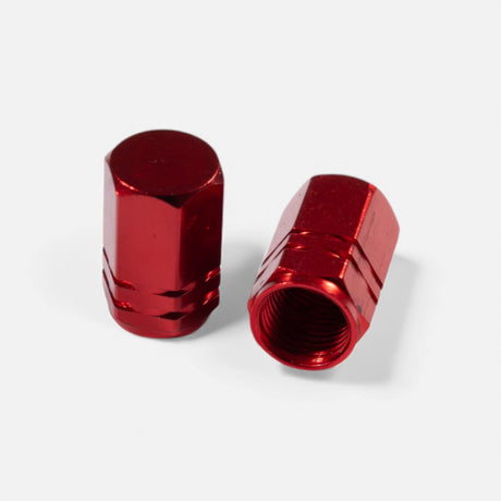 Bouchons de valve rouges en aluminium (x2) – Trottinette, vélo, voiture Wheellow