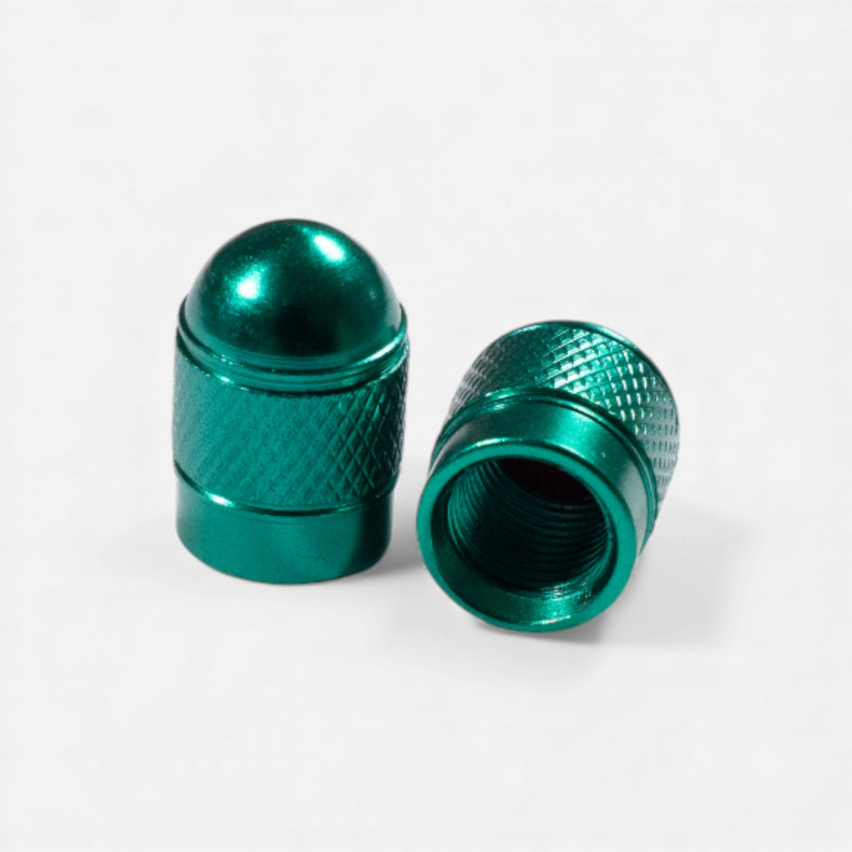Bouchons de valve verts ronds en aluminium (x2) – Trottinette, vélo, voiture Wheellow
