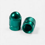 Bouchons de valve verts ronds en aluminium (x2) – Trottinette, vélo, voiture Wheellow