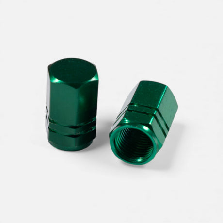 Bouchons de valve verts en aluminium (x2) – Trottinette, vélo, voiture Wheellow