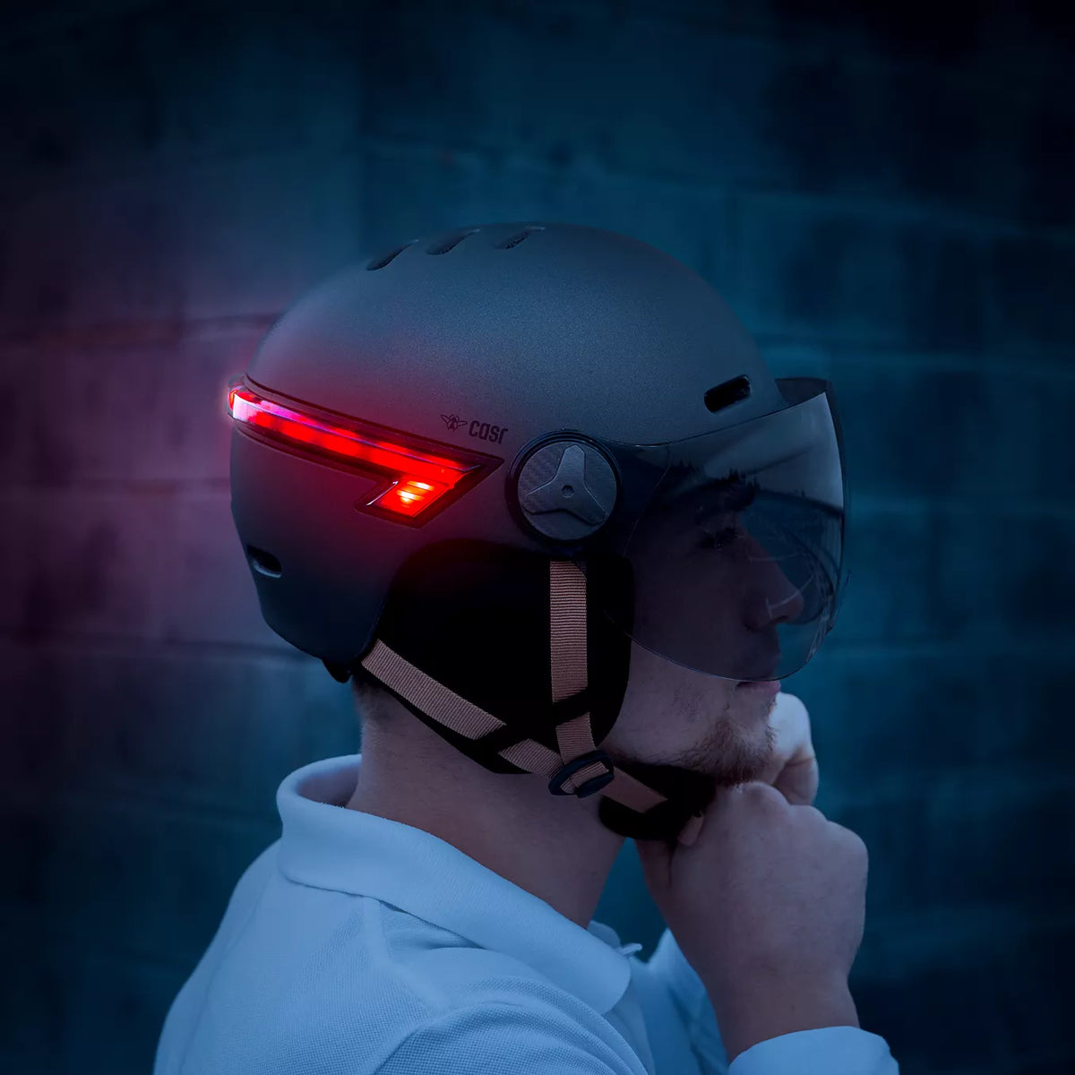Casque CASR Led Glow Gris Anthracite Mat 