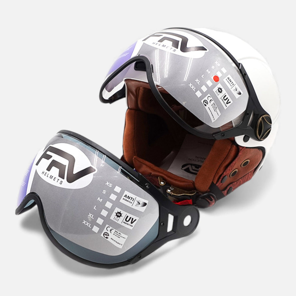 Casque JET FRV – Blanc brillant FRV